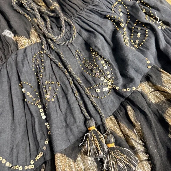 Ranee's Black Gold Sequin High Low Maxi Dress S/M - Picture 12 of 14